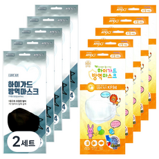 아이러브에어 하이가드 방역 황사마스크 2종세트 KF94 대형 블랙 5p + KF94 소형 화이트 5p, 2세트