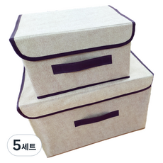 접이식 패브릭 소품정리 박스 2개 세트, 혼합색상, 5세트