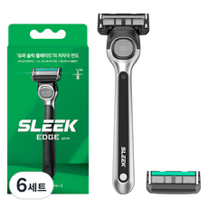 DORCO 多可樂客 Slick Edge 刮鬍刀 + 刀片 2入組, 6套