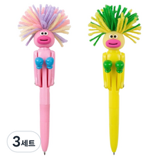 모던앳 복싱 펀치 볼펜 1mm 2종 세트, 핑크, 그린, 3세트