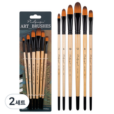 올이즈유 학용품 그림 라운드붓 6종 세트, 2세트, 2호, 4호, 6호, 8호, 10호, 12호