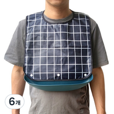 데일리네스트 성인용 요양원 턱받이 미디엄(52 x 35 x 6.5 cm / 21cm), 네이비, 6개