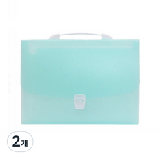 심플정리 아코디언파일 A4 13칸, 민트, 2개