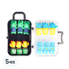 다다 연필 보호 캡 캐리어 세트 Frog, 혼합색상, 5세트