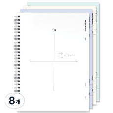 뭉구 메인페이지 수학 연습장 4분할 항균 노트, 혼합, 8개