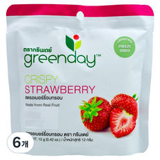 greenday 香脆草莓水果脆片, 6個, 12g