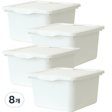 BONOHOUSE 經典收納整理箱, 8個, 白色, 26L