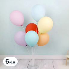 (주)유니아트 파스텔 풍선 꽂이 세트, 혼합색상, 6세트