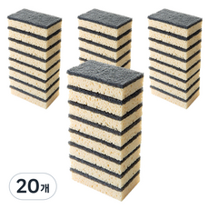 이사벨홈 해초 스펀지 양면 수세미 블랙, 20개, 8개입