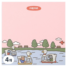 데일리라이크 마이버디 메모지, 1 Duck boat, 4개, 100매