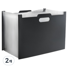 통근창고 문서보관 파일 케이스 326 x 390 x 237 mm, 블랙, 2개