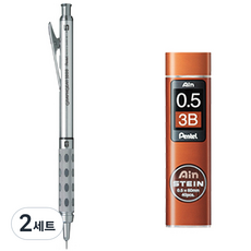 Pentel 飛龍文具 GRAPHGEAR 1000 自動鉛筆 PG1015 + Ain Stein 自動鉛筆芯 3B, 0.5mm, 2套