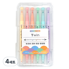 TUCO.B KOMA 雙頭螢光筆 6色組, 混合顏色, 4套