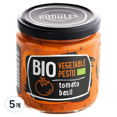 RUDOLFS 유기농 야채 스프레드 토마토 바질, 180g, 5개