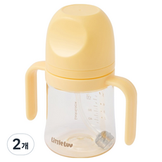 락앤락 리틀럽 퍼스트 PPSU 양손 빨대컵, 280ml, 2개, 옐로우
