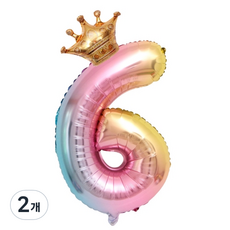 All About Hana 大型皇冠數字氣球 6, 金色粉紅, 2個