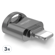 유니콘 애플 호환 8핀 OTG TF 카드리더기, CTF-200R/8핀, 다크그레이, 3개