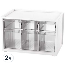 프로방스 리빙박스 6칸 A9-333, 화이트, 2개