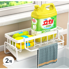 누홈 싱크대 수세미 거치대 행주걸이형, 화이트, 2개, 1단