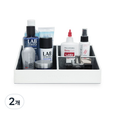 블랑블랙 다용도 화장품 정리함 오거나이저 T1-2, 2개, 화이트 + 그레이