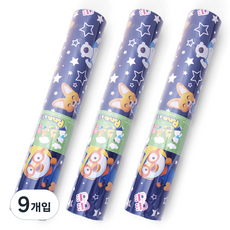 투영디자인 뽀로로 포장지 소 26.5 x 1800cm, 네이비, 9개입