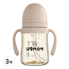 유비맘 시그니처 빨대컵, 200ml, 3개, 초코