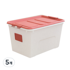 리빙숲 스퀘어 리빙박스, 레드, 5개