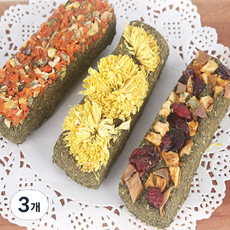 헤이본 토끼 기니피크 친칠라 바이트케어 티모시건초 수제간식, 120g, 3개