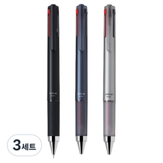 파이롯트 쥬스업 3색 볼펜 0.4mm 3종 세트, 블랙 + 미드나잇 + 실버(바디), 블랙 + 레드 + 블루(잉크), 3세트