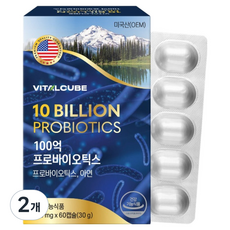 바이탈큐브 100억 프로바이오틱스 유산균 30g, 60정, 2개