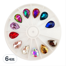 NAILROOM 네일 파츠 no 338 글라스물방울스톤세트, 6세트, no.338 글라스물방울스톤세트