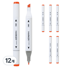 deLi 得力 三角雙頭馬克筆 14 朱紅色 70803A, 1色, 12個