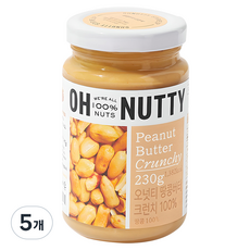 오넛티 땅콩버터 크런치 100%, 230g, 5개