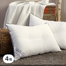 I'm Living 重型黑線飯店微填充曾經C型枕墊拉鍊型, 白色, 4個