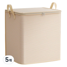 하우스핏 대용량 이불 의류 정리함, 베이지, 5개