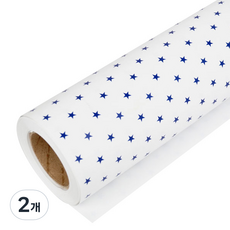 솔로몬샵 디자인랩 포인트스타 종이롤포장지 20m, 청색, 2개