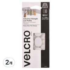 VeLCRO 威扣 重型橢圓薄型白色膠帶 10入, 2個