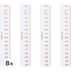 Deli Nusign ABS 刻度尺 15cm, 白色, 8個