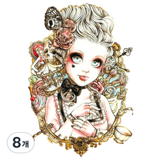 Dalmoa 字母指甲花紋身刺青貼紙, AE 1, 8個