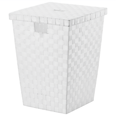 kela Alvaro附蓋長方編織收納籃, 雲朵白