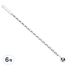 오리스타 스테인레스 스틱 머들러 23cm, 실버, 6개