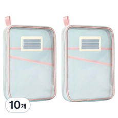 居家特輯 大容量網眼A4文件整理袋, 10個, 粉紅色