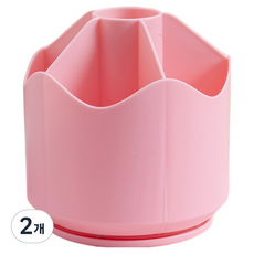 코레시스 심플 360도 회전형 연필꽂이 책상 오거나이저, 핑크, 2개
