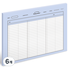 뮤니드 서브젝트 가로 노트패드 B5, 심플 단어, 6개, 50매