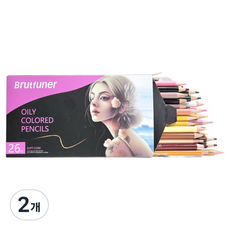 Brutfuner 鄰家大哥 人物素描肖像畫專家用油性色鉛筆, 2個, 26色