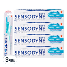 SENSODYNE 舒酸定 深層清潔牙膏 113g 4入+深層清潔牙刷 隨機出貨, 3套