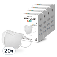 애니가드 키즈 더솔루션 셀렉션 데일리 입체형 미세먼지 마스크 소형 KF80, 10개입, 화이트, 20개
