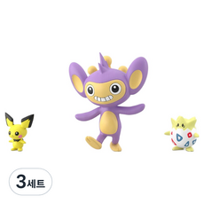 반다이 포켓몬 스케일 월드 성도지방 피츄 토게피 에이팜 피규어 세트, 3세트
