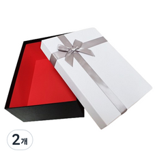 홀마크 리본 직사각형 선물상자 대, 화이트, 2개