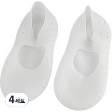간지앳홈 발 갈라짐 방지 보습 젤 양말 02 화이트 M, 4세트, 2개입